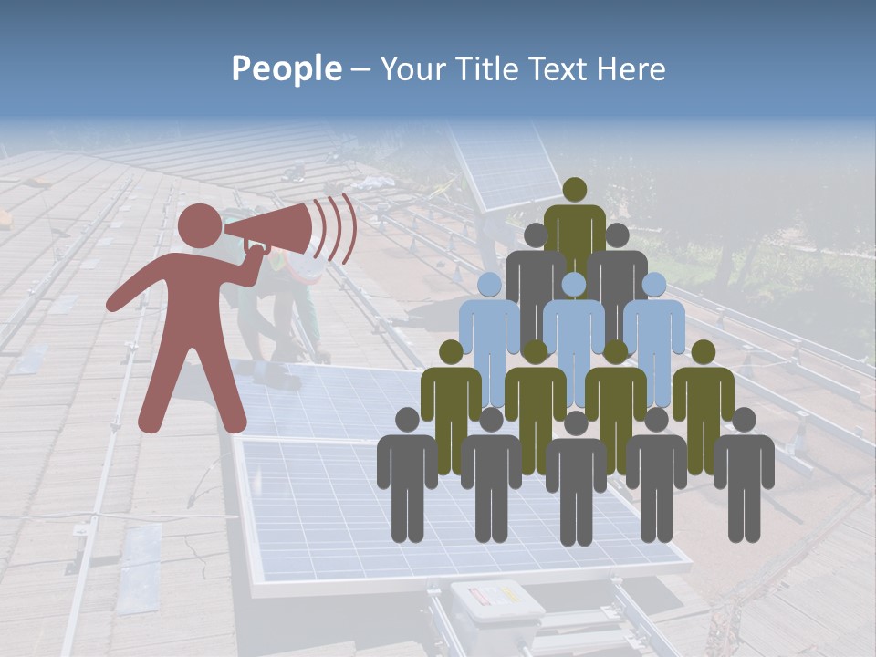 A Man Working On A Roof With Solar Panels PowerPoint Template