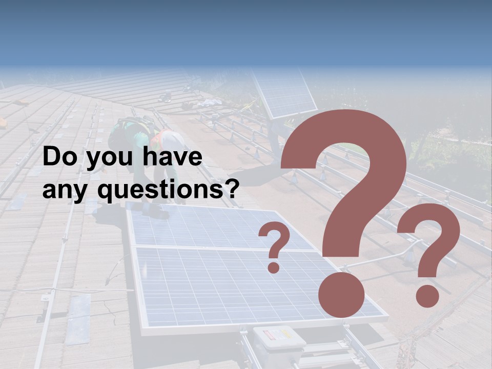 A Man Working On A Roof With Solar Panels PowerPoint Template