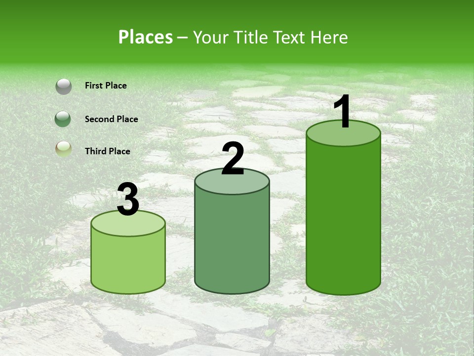 A Stone Path In The Middle Of A Grassy Field PowerPoint Template