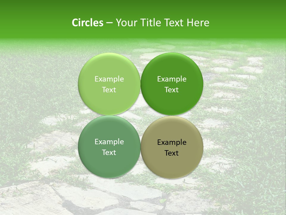 A Stone Path In The Middle Of A Grassy Field PowerPoint Template