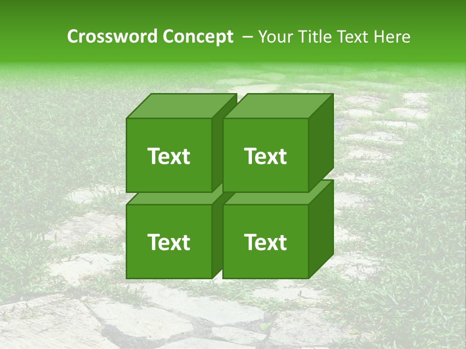 A Stone Path In The Middle Of A Grassy Field PowerPoint Template