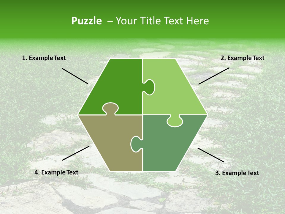A Stone Path In The Middle Of A Grassy Field PowerPoint Template