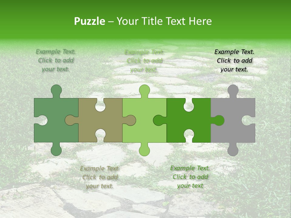 A Stone Path In The Middle Of A Grassy Field PowerPoint Template