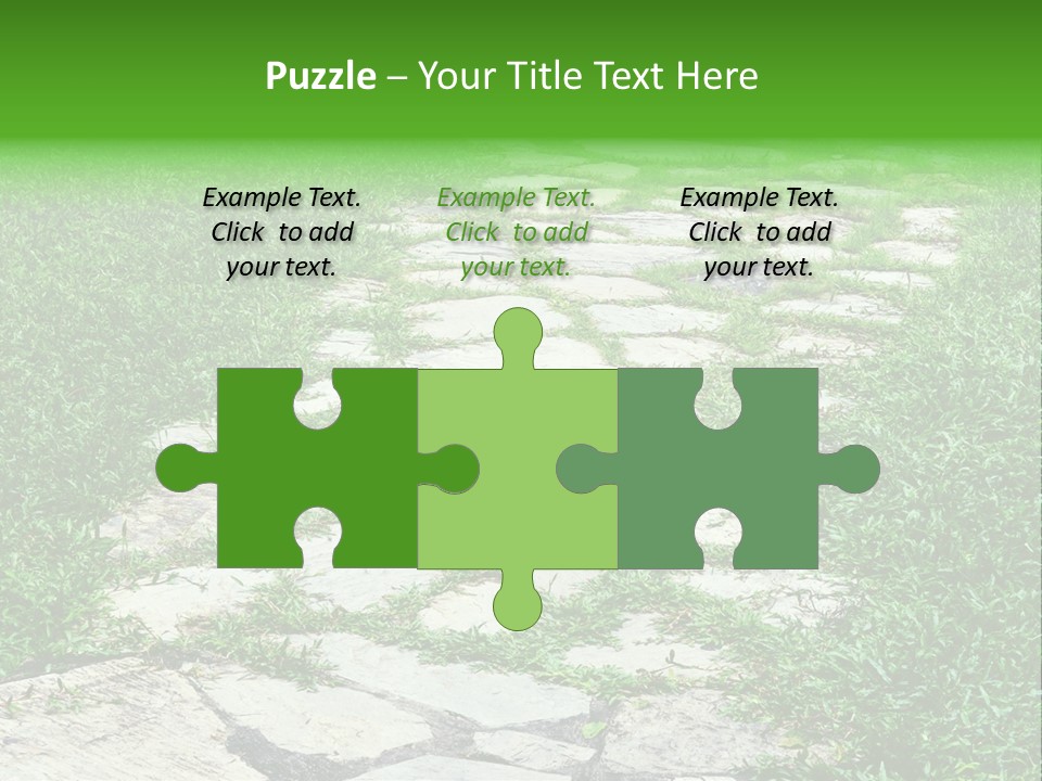 A Stone Path In The Middle Of A Grassy Field PowerPoint Template