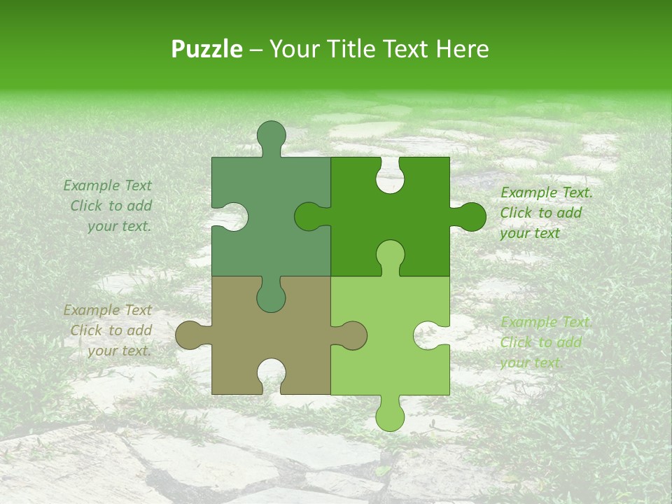 A Stone Path In The Middle Of A Grassy Field PowerPoint Template