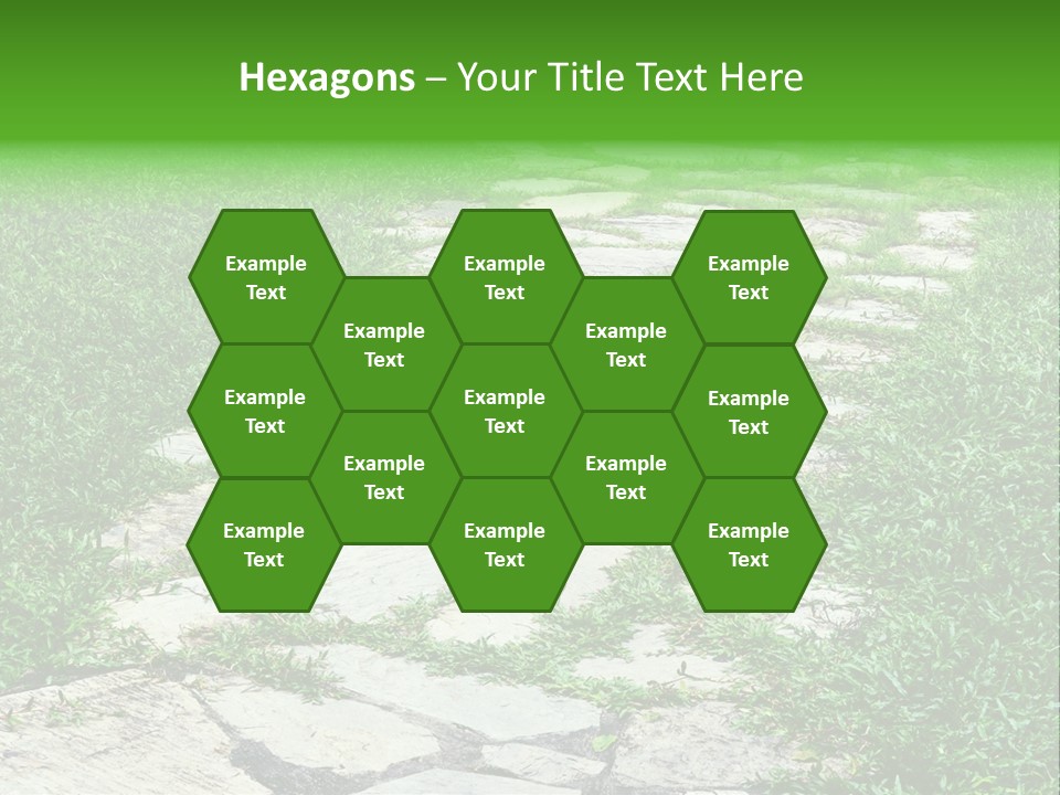 A Stone Path In The Middle Of A Grassy Field PowerPoint Template