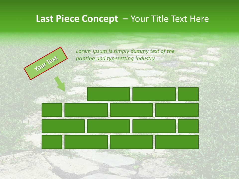 A Stone Path In The Middle Of A Grassy Field PowerPoint Template