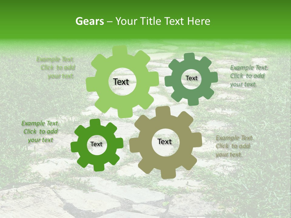 A Stone Path In The Middle Of A Grassy Field PowerPoint Template