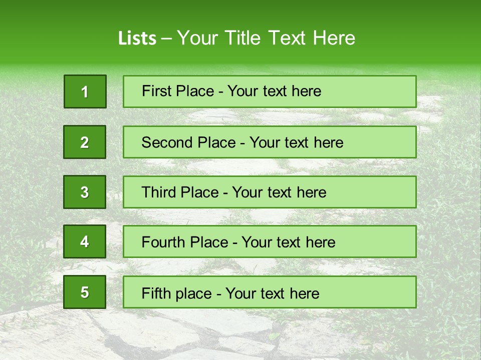 A Stone Path In The Middle Of A Grassy Field PowerPoint Template