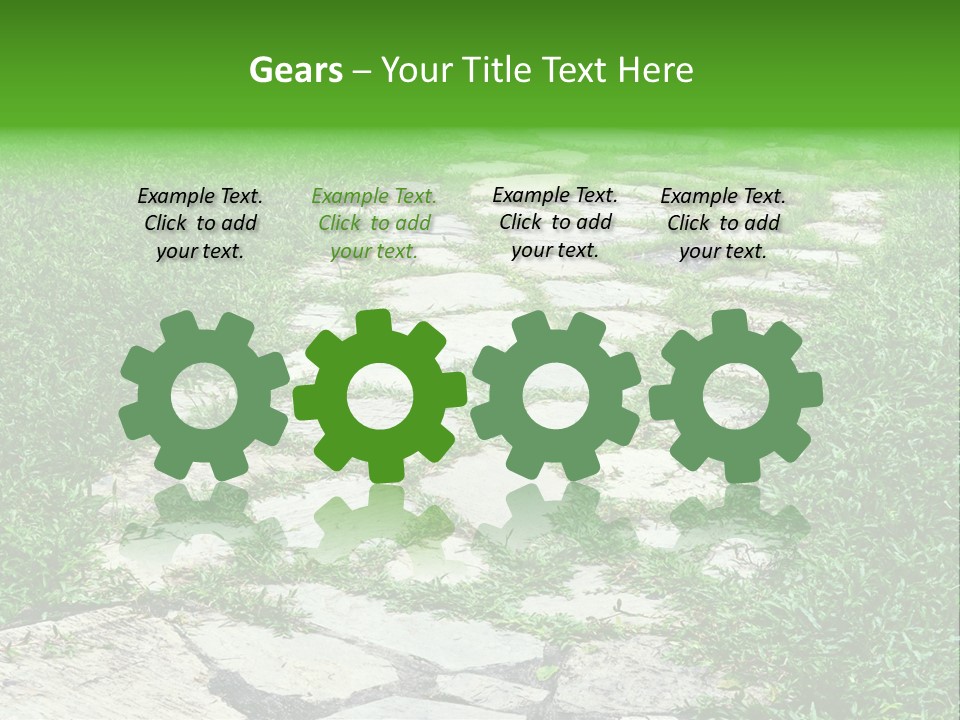 A Stone Path In The Middle Of A Grassy Field PowerPoint Template