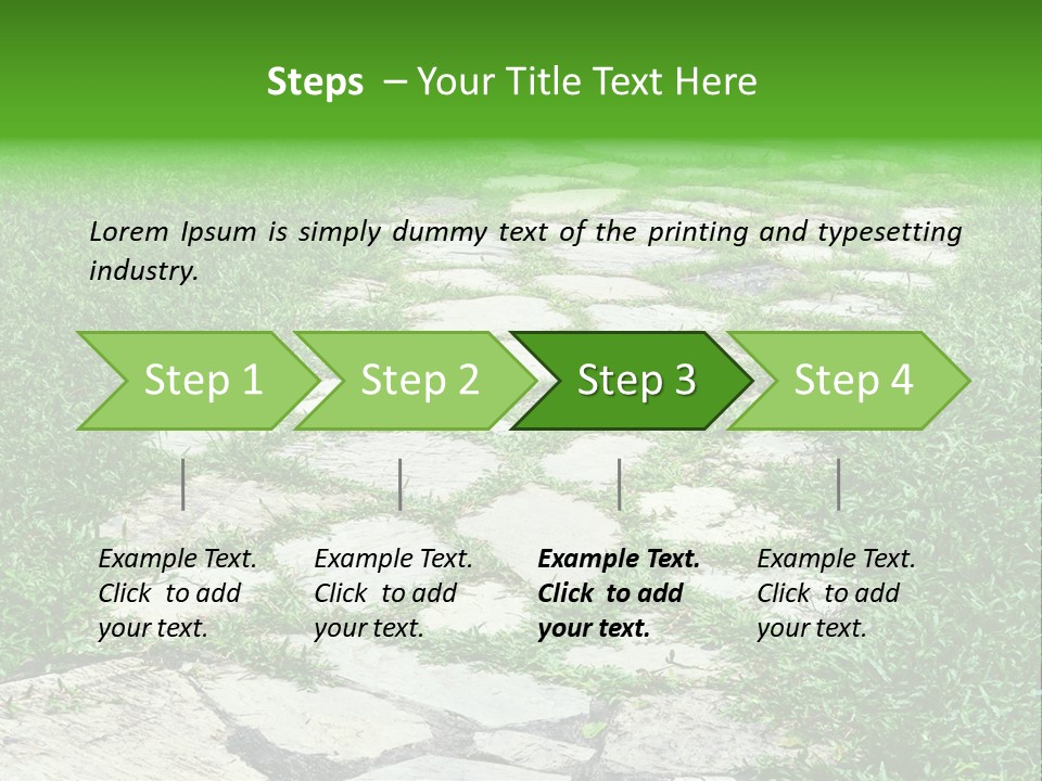 A Stone Path In The Middle Of A Grassy Field PowerPoint Template