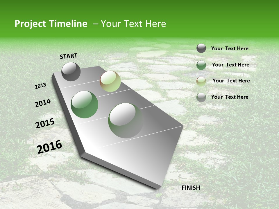 A Stone Path In The Middle Of A Grassy Field PowerPoint Template