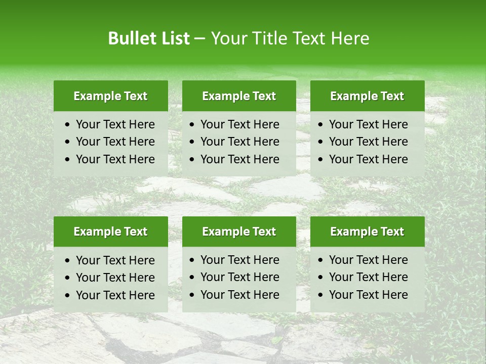 A Stone Path In The Middle Of A Grassy Field PowerPoint Template