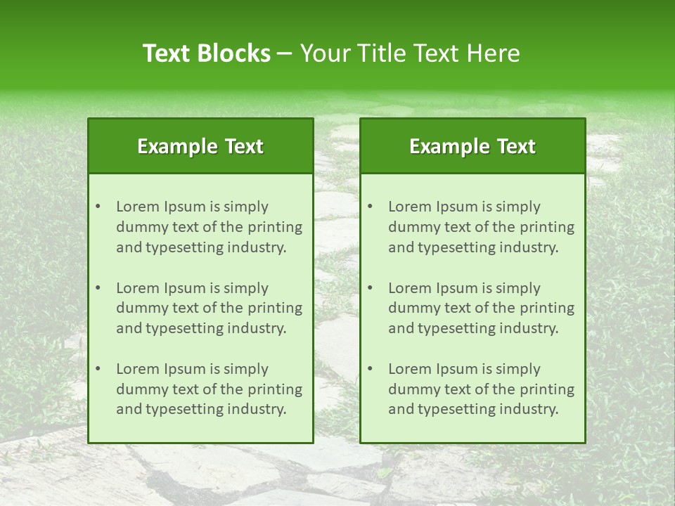 A Stone Path In The Middle Of A Grassy Field PowerPoint Template