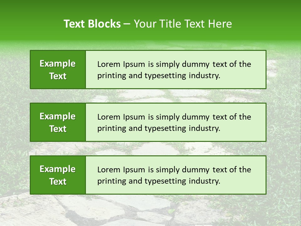 A Stone Path In The Middle Of A Grassy Field PowerPoint Template