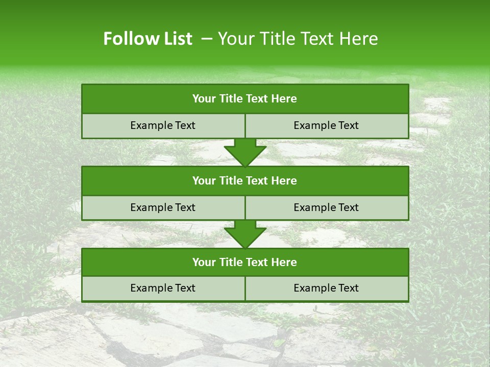 A Stone Path In The Middle Of A Grassy Field PowerPoint Template