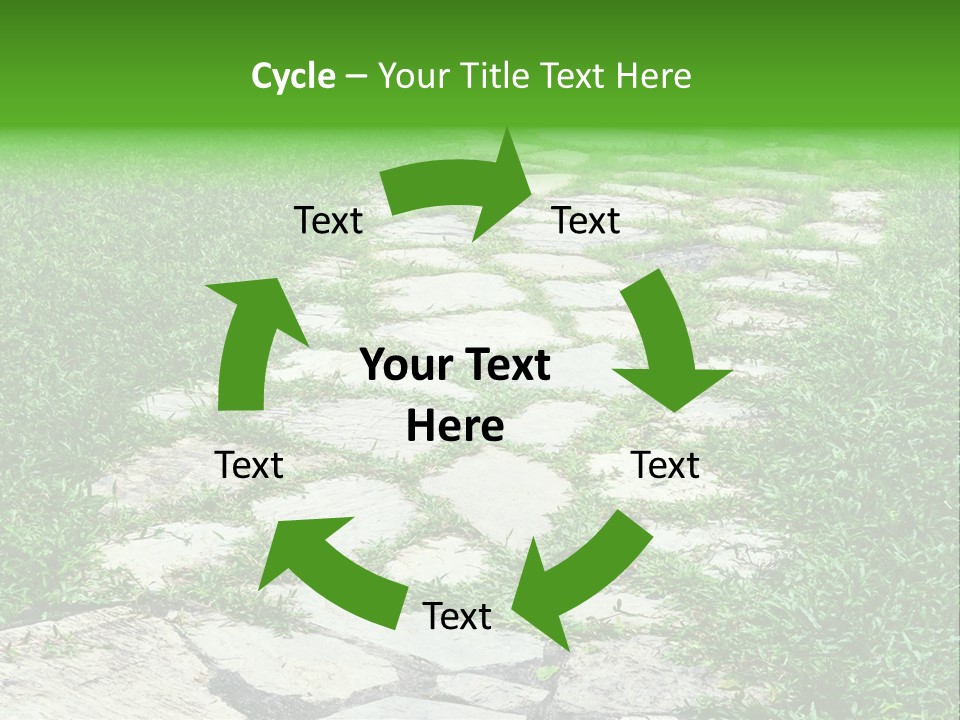 A Stone Path In The Middle Of A Grassy Field PowerPoint Template