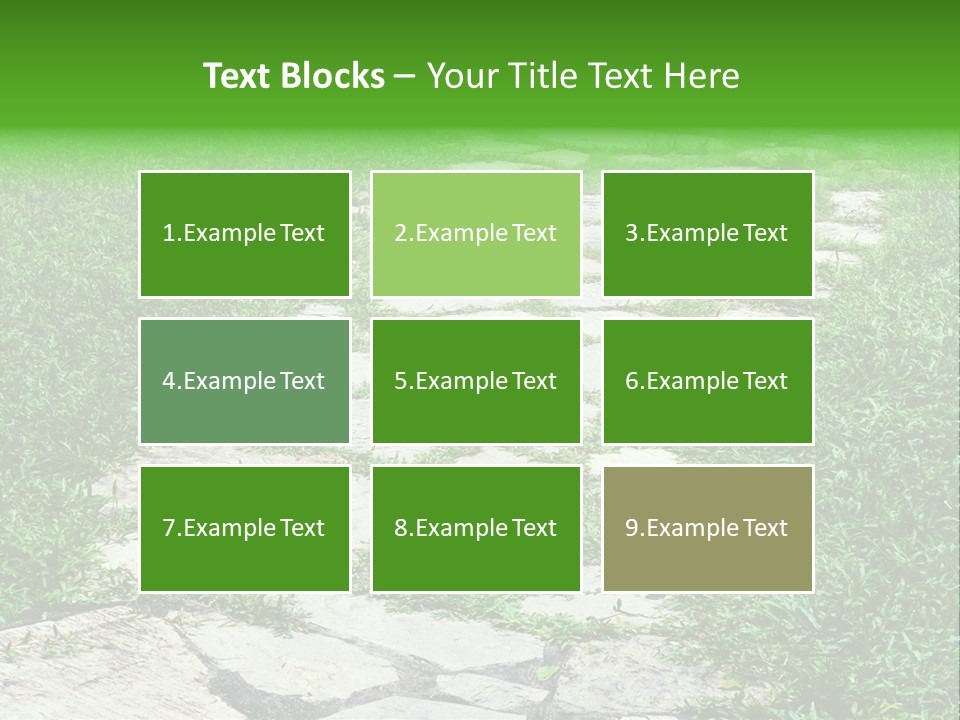 A Stone Path In The Middle Of A Grassy Field PowerPoint Template