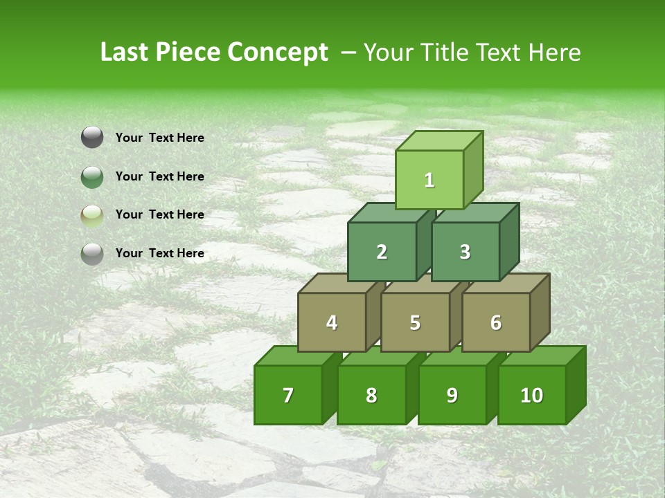 A Stone Path In The Middle Of A Grassy Field PowerPoint Template