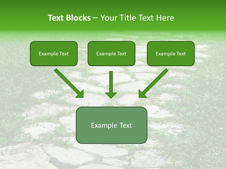 A Stone Path In The Middle Of A Grassy Field PowerPoint Template