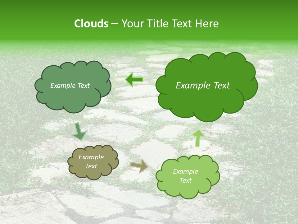 A Stone Path In The Middle Of A Grassy Field PowerPoint Template