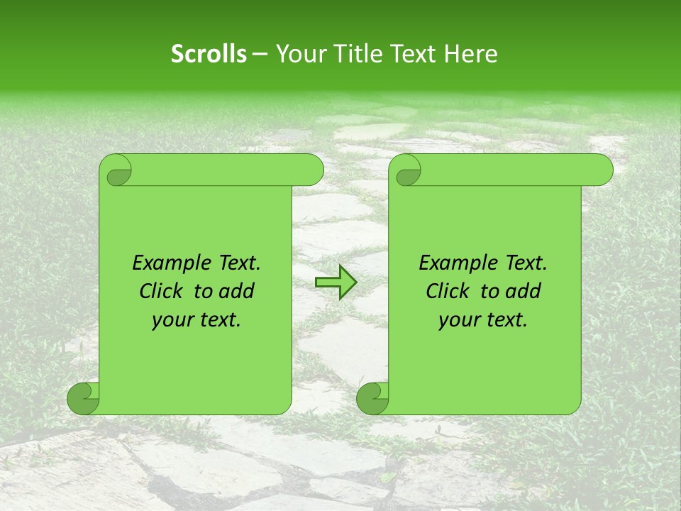 A Stone Path In The Middle Of A Grassy Field PowerPoint Template