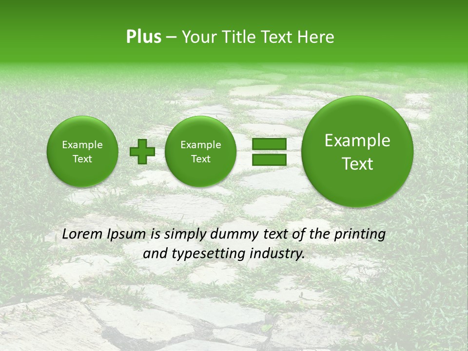 A Stone Path In The Middle Of A Grassy Field PowerPoint Template