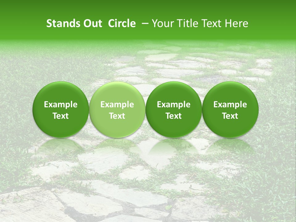 A Stone Path In The Middle Of A Grassy Field PowerPoint Template