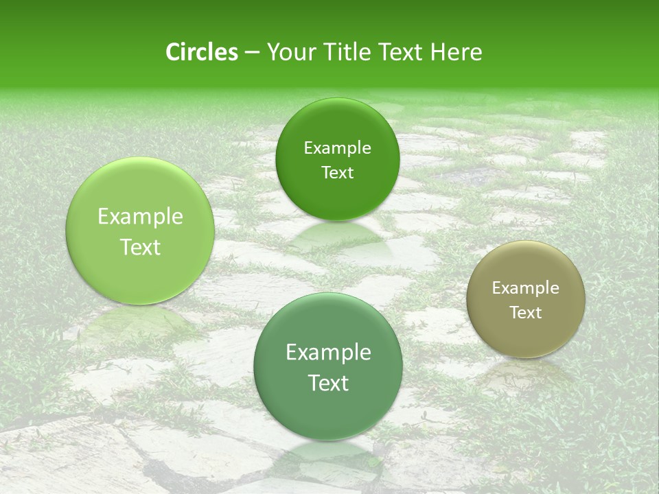 A Stone Path In The Middle Of A Grassy Field PowerPoint Template