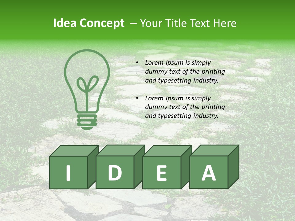 A Stone Path In The Middle Of A Grassy Field PowerPoint Template