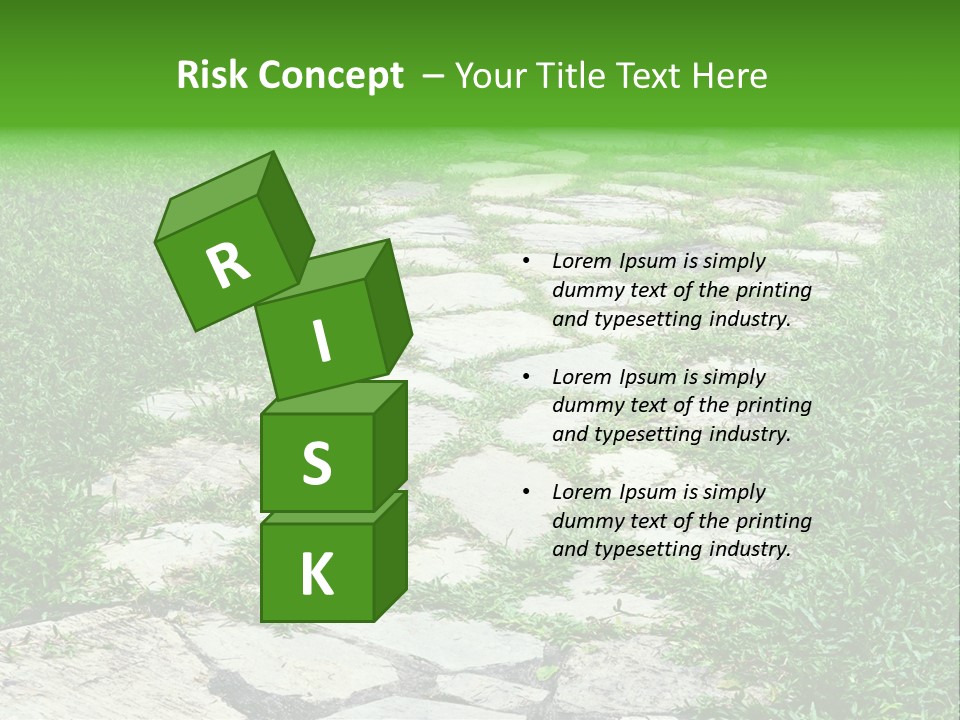 A Stone Path In The Middle Of A Grassy Field PowerPoint Template