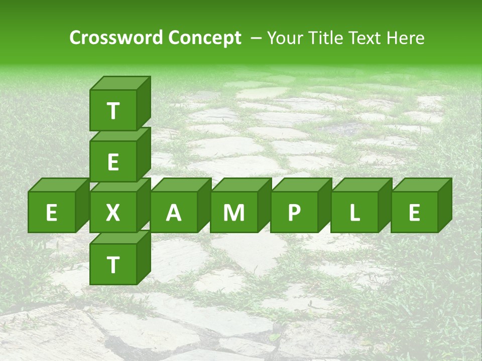 A Stone Path In The Middle Of A Grassy Field PowerPoint Template