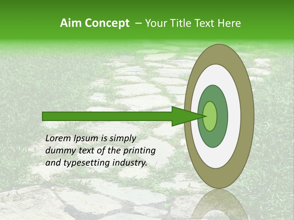 A Stone Path In The Middle Of A Grassy Field PowerPoint Template