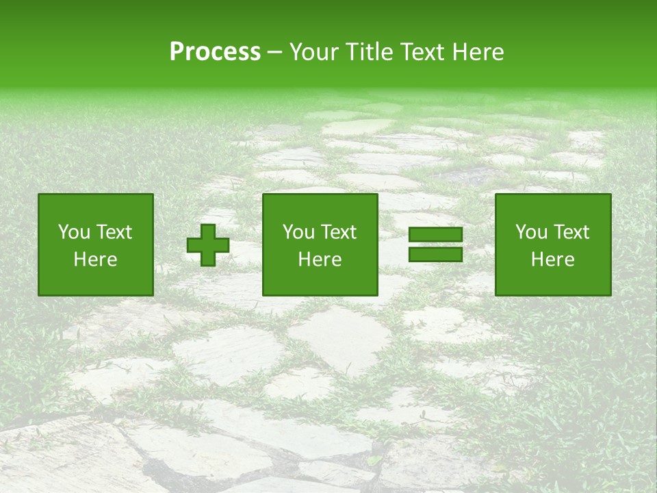 A Stone Path In The Middle Of A Grassy Field PowerPoint Template