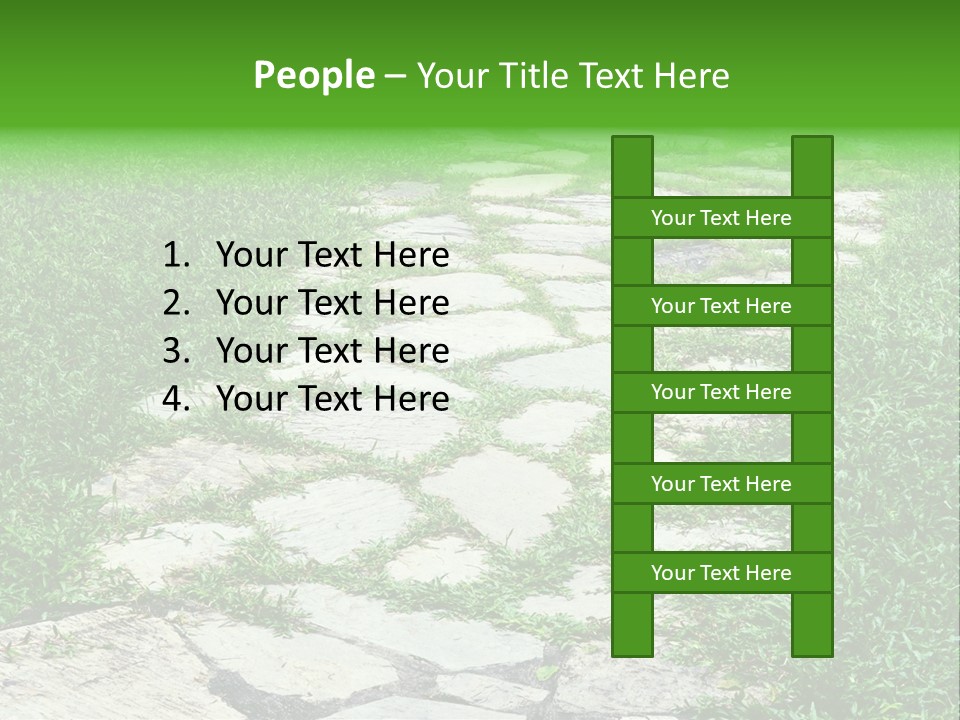 A Stone Path In The Middle Of A Grassy Field PowerPoint Template