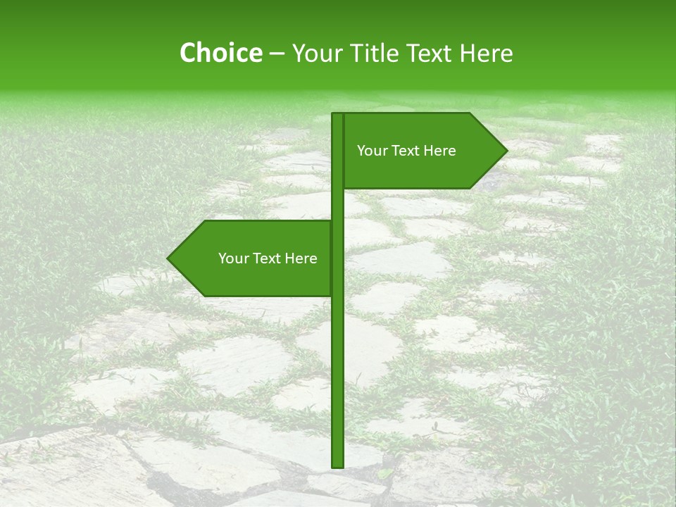 A Stone Path In The Middle Of A Grassy Field PowerPoint Template