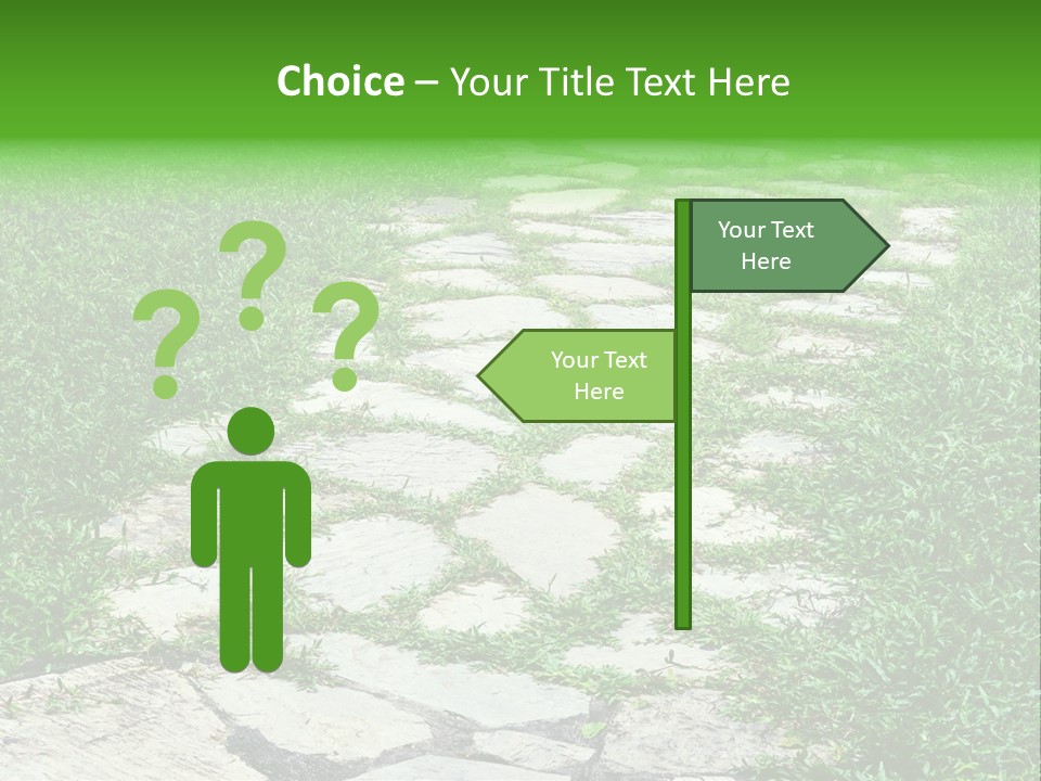 A Stone Path In The Middle Of A Grassy Field PowerPoint Template