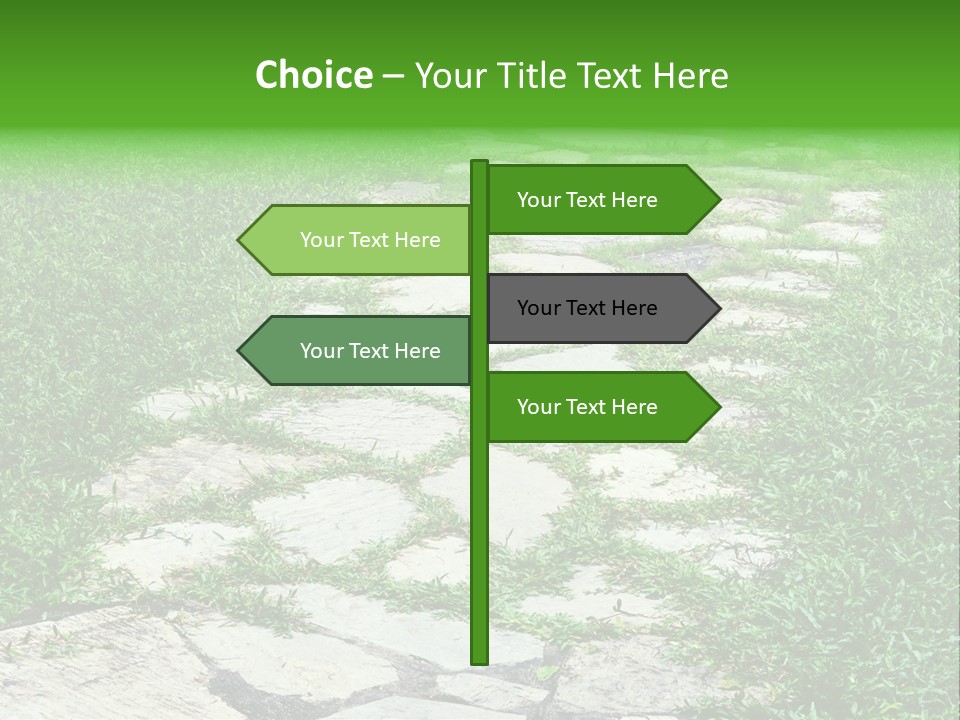 A Stone Path In The Middle Of A Grassy Field PowerPoint Template