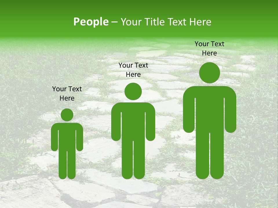 A Stone Path In The Middle Of A Grassy Field PowerPoint Template