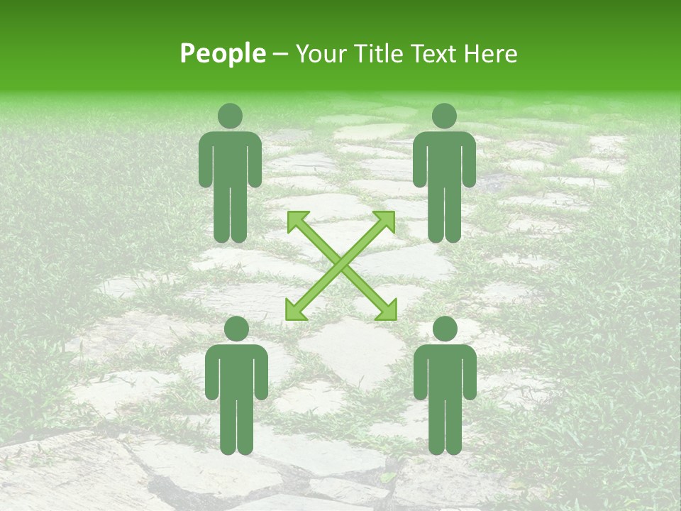 A Stone Path In The Middle Of A Grassy Field PowerPoint Template
