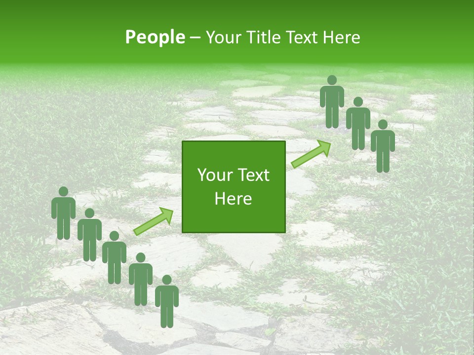 A Stone Path In The Middle Of A Grassy Field PowerPoint Template