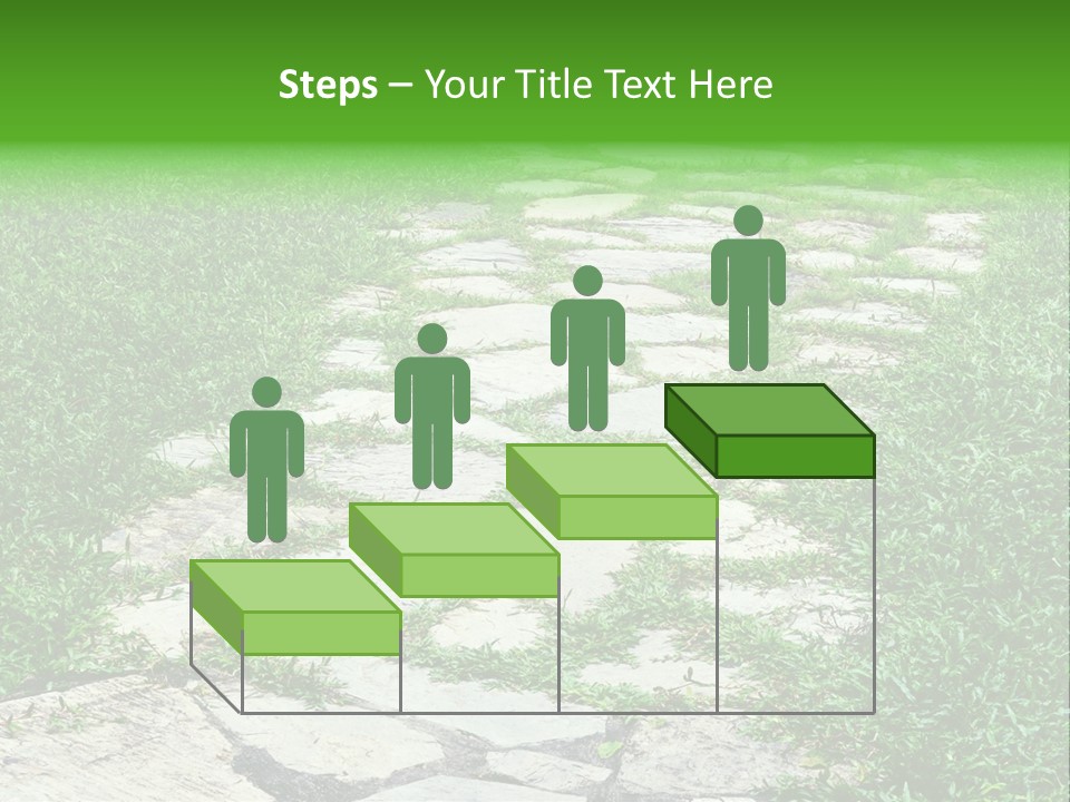 A Stone Path In The Middle Of A Grassy Field PowerPoint Template