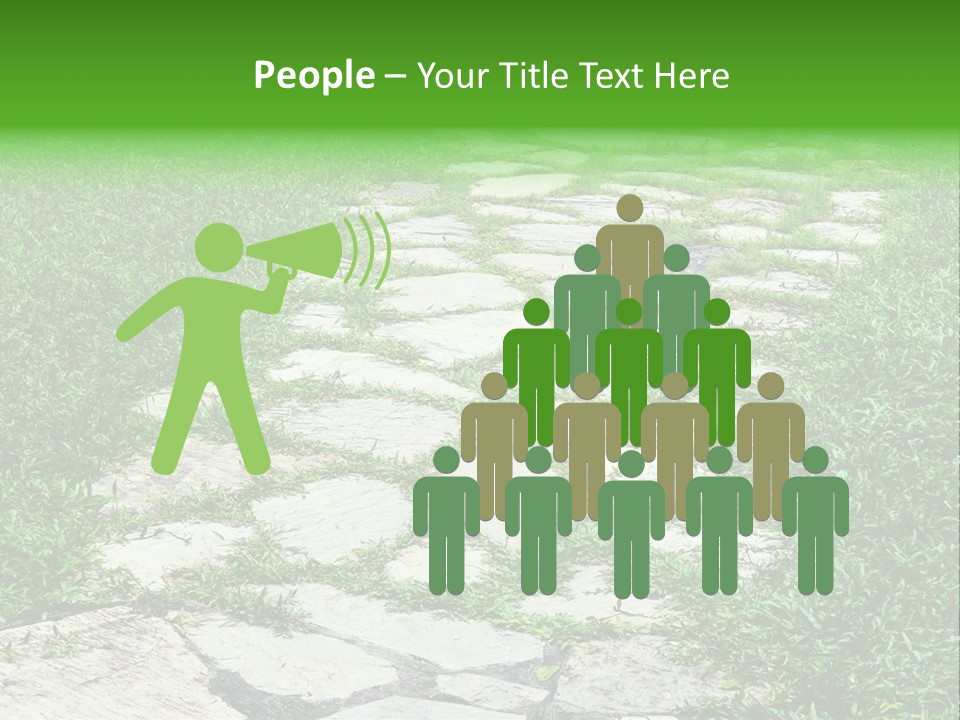 A Stone Path In The Middle Of A Grassy Field PowerPoint Template