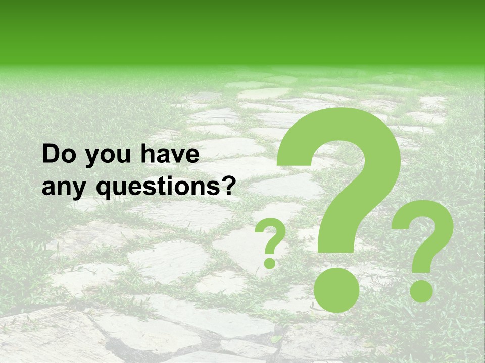 A Stone Path In The Middle Of A Grassy Field PowerPoint Template