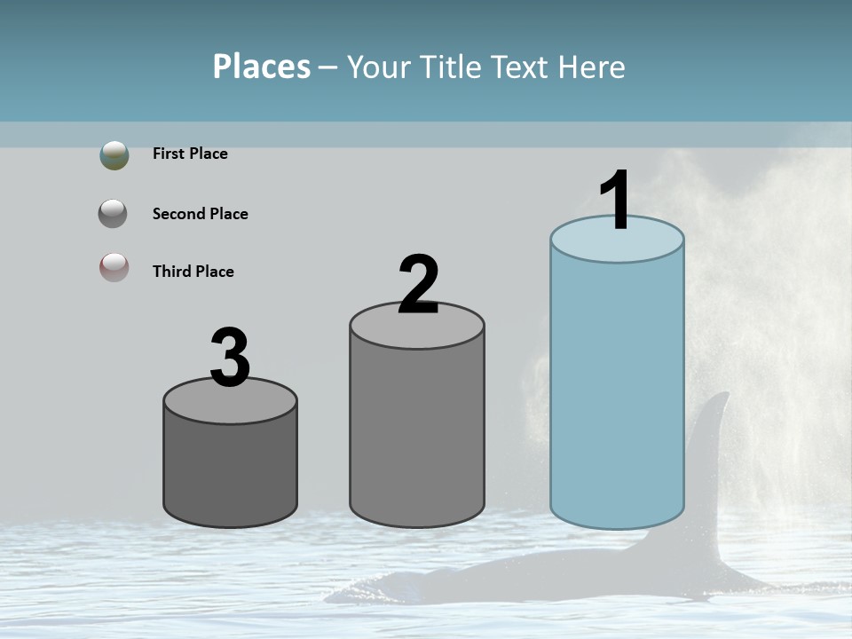 A Whale In The Water With A Lot Of Smoke Coming Out Of It's PowerPoint Template