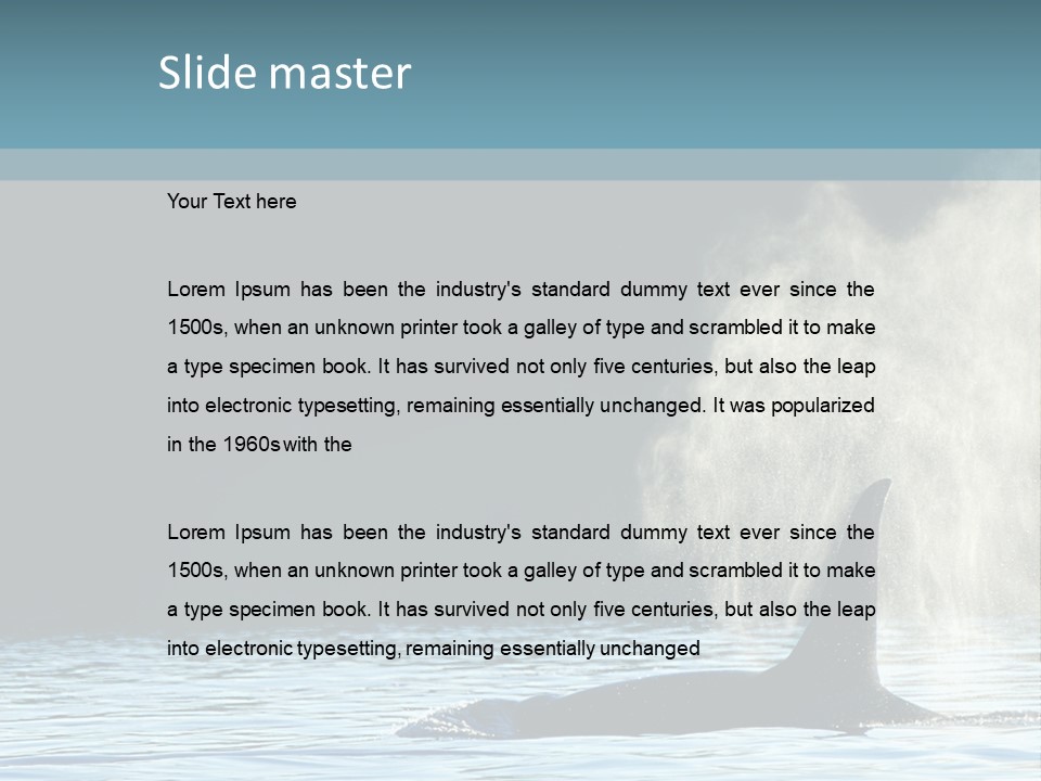 A Whale In The Water With A Lot Of Smoke Coming Out Of It's PowerPoint Template