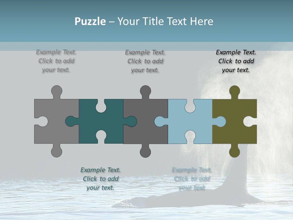 A Whale In The Water With A Lot Of Smoke Coming Out Of It's PowerPoint Template