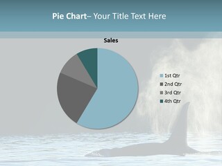 A Whale In The Water With A Lot Of Smoke Coming Out Of It's PowerPoint Template