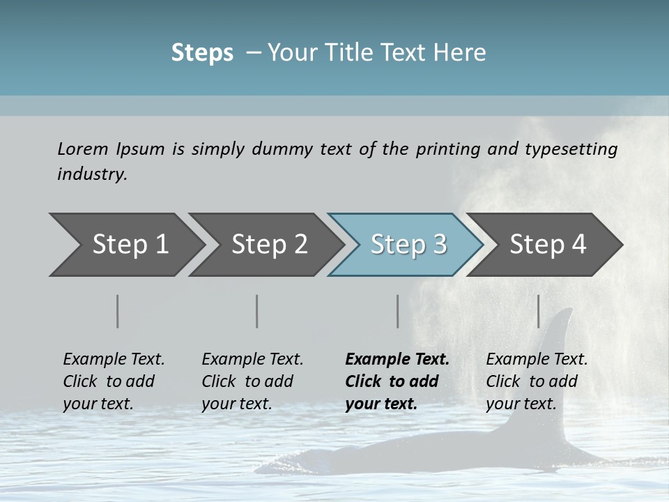 A Whale In The Water With A Lot Of Smoke Coming Out Of It's PowerPoint Template