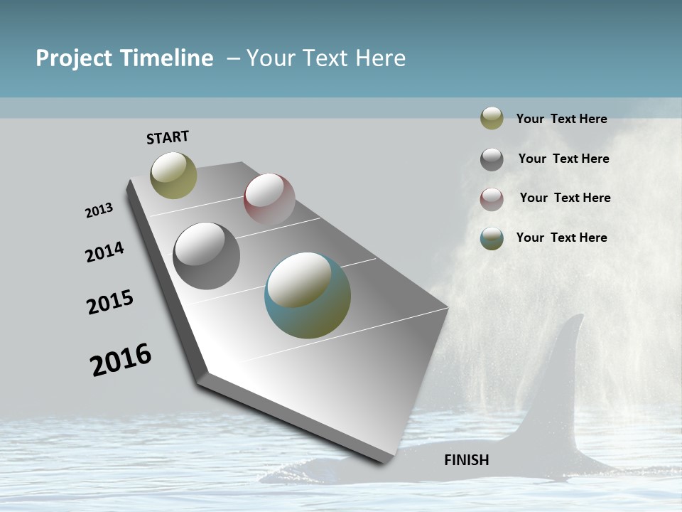 A Whale In The Water With A Lot Of Smoke Coming Out Of It's PowerPoint Template
